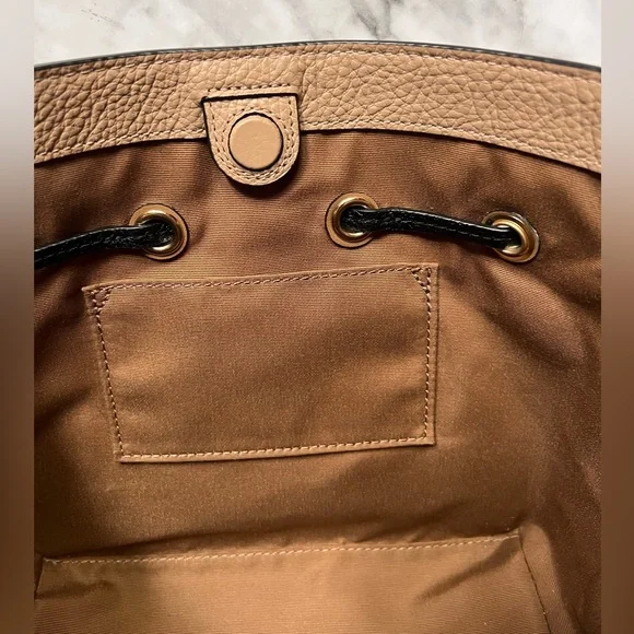 COACH Andy Crossbody Bag With Horse And Carriage Pebble Leather Tan Black - Picture 9 of 9